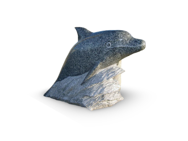 Skulptur granit delphin